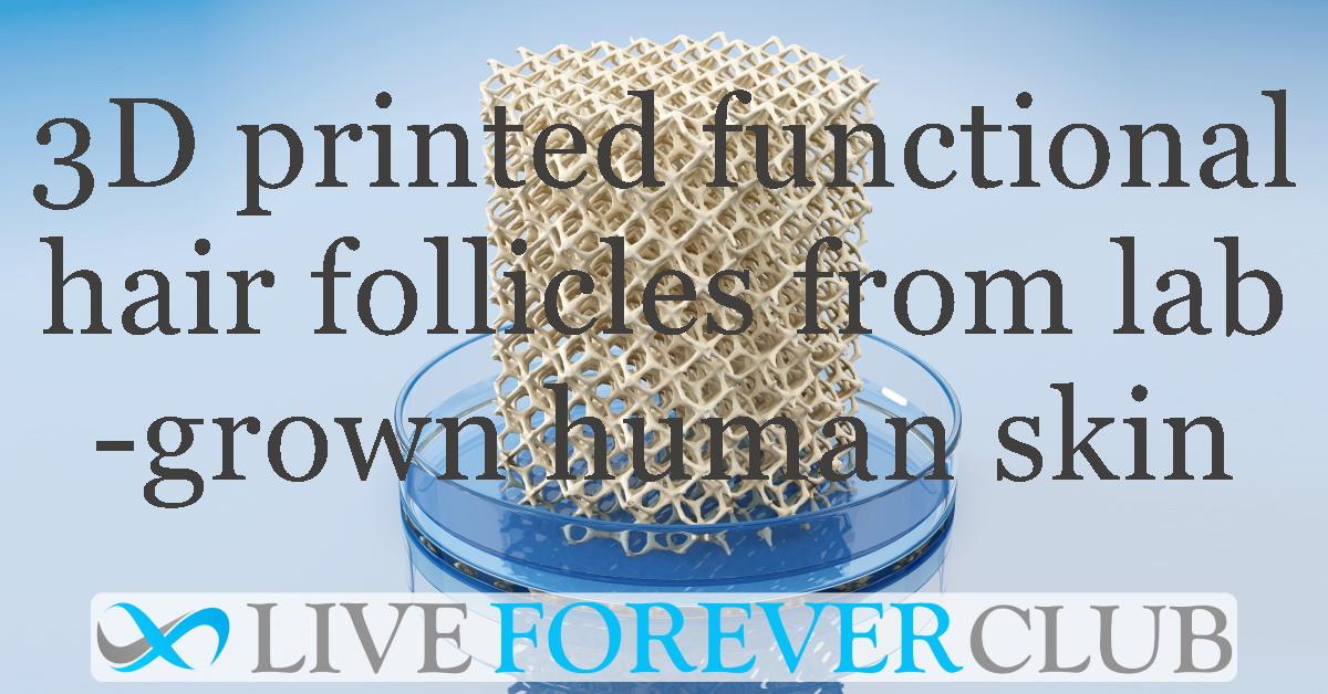 3D printed functional hair follicles from lab-grown human skin