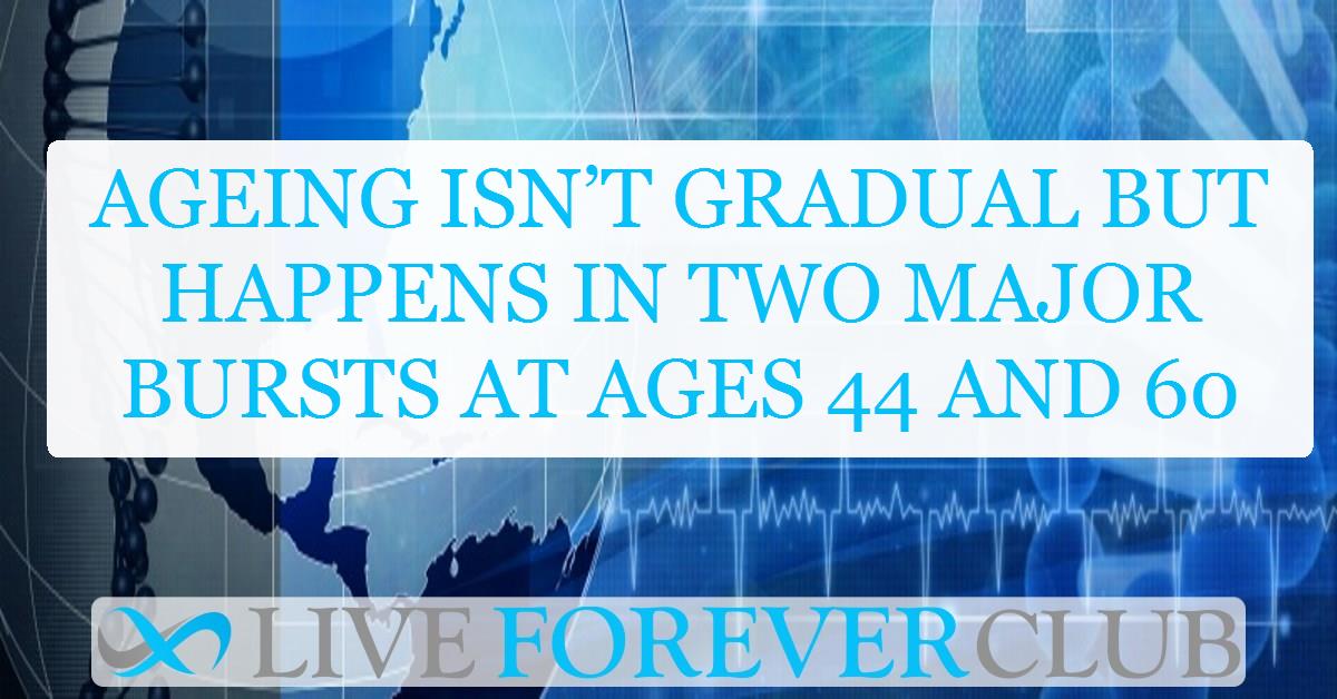 Ageing isn’t gradual but happens in two major bursts at ages 44 and 60