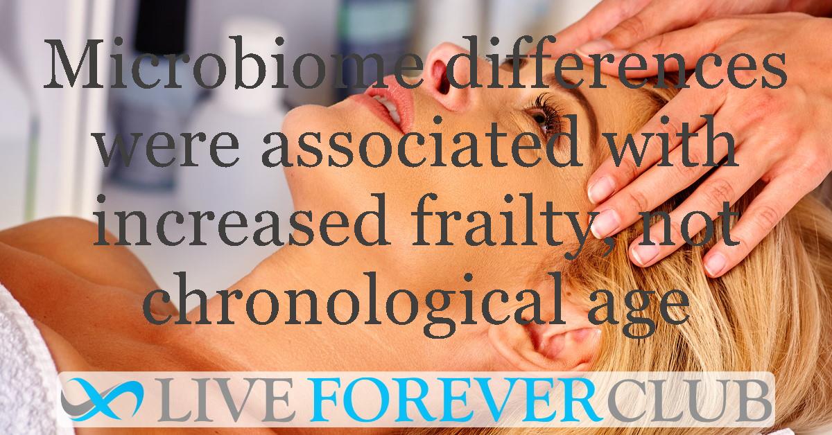 Microbiome differences were associated with increased frailty, not chronological age