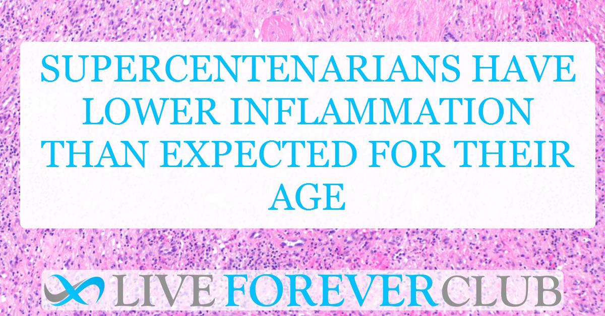 Supercentenarians have lower inflammation than expected for their age