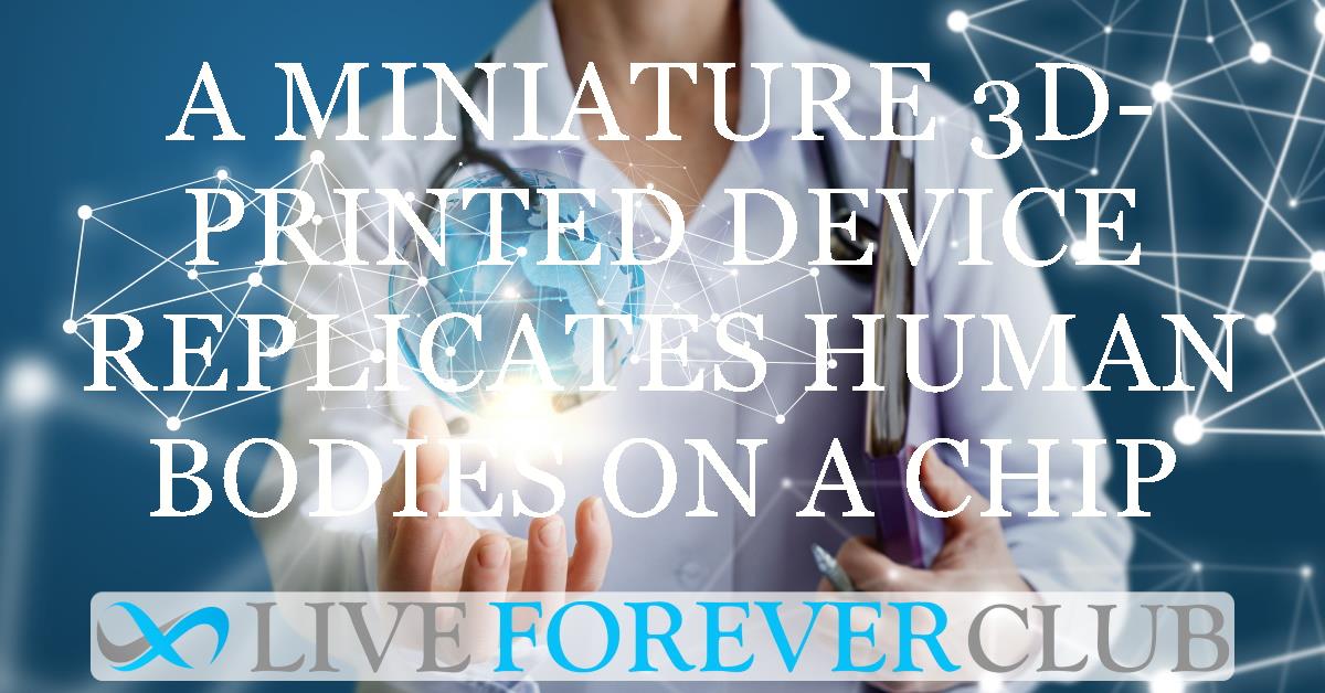 A miniature 3D-printed device replicates human bodies on a chip
