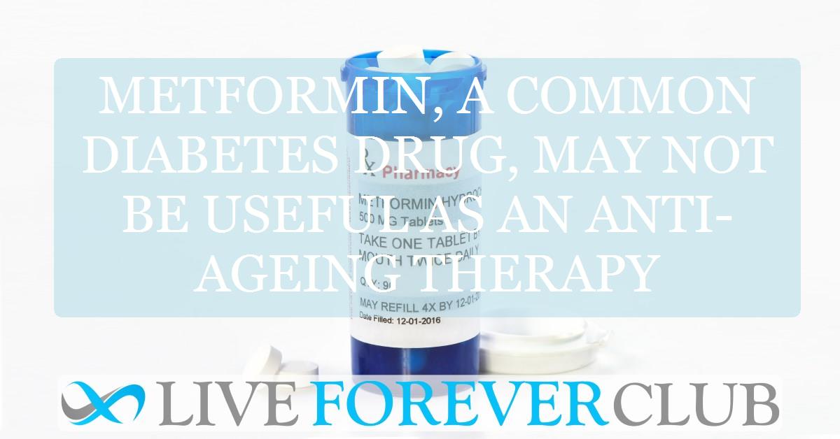 Metformin, a common diabetes drug, may not be useful as an anti-ageing therapy