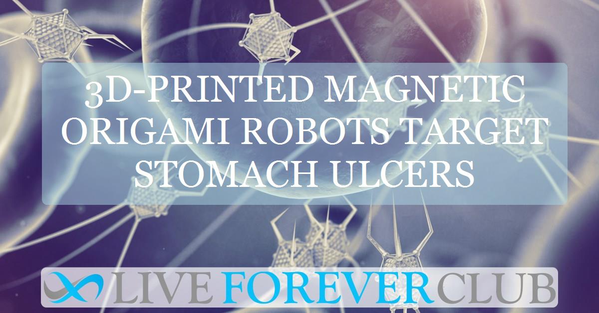 3D-printed magnetic origami robots target stomach ulcers