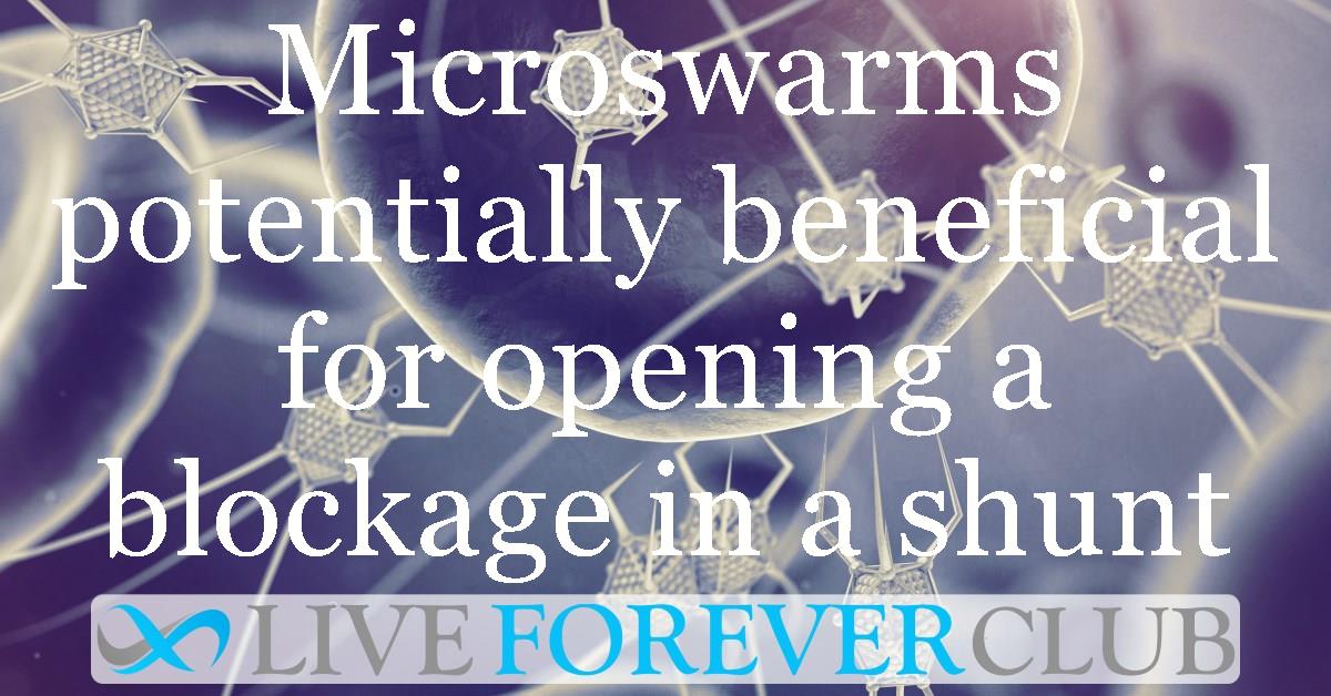 Microswarms potentially beneficial for opening a blockage in a shunt