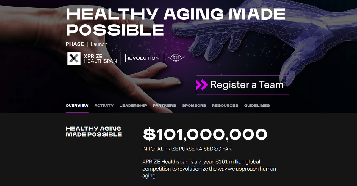 XPRIZE Launches a $101 Million Healthspan Competition