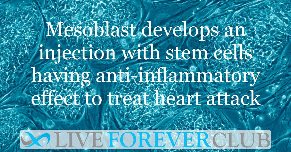 Mesoblast develops an injection with stem cells having anti-inflammatory effect to treat heart attack