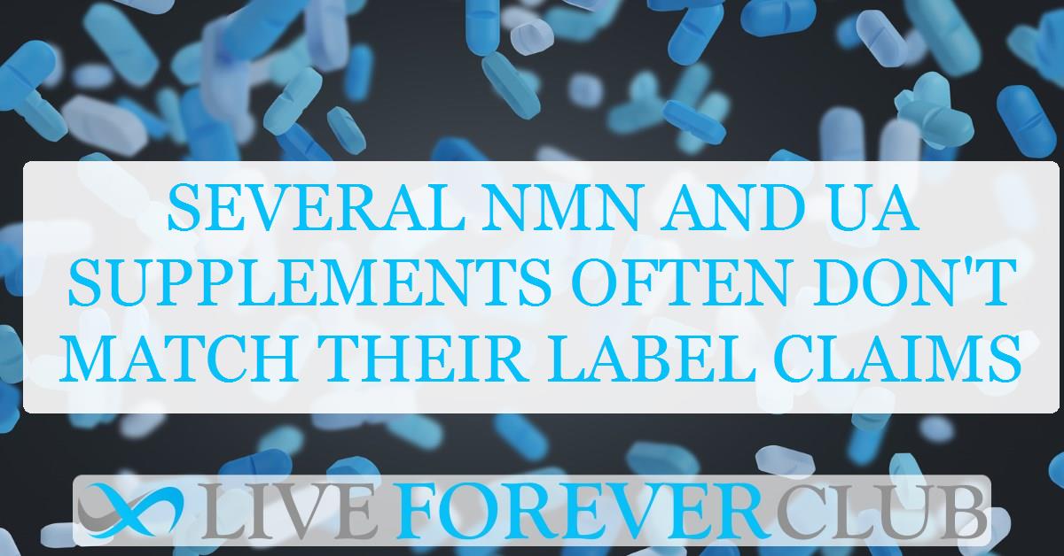 NMN and UA supplements often don't match their label claims