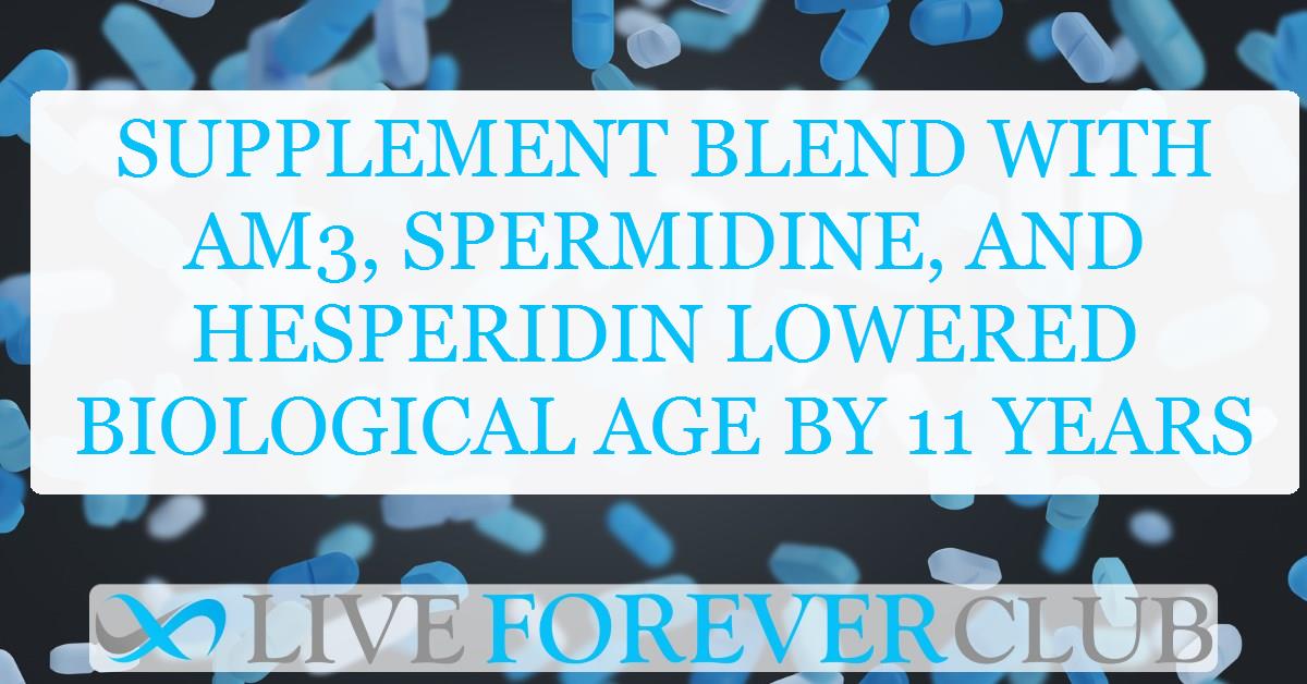 Supplement blend with AM3, spermidine, and hesperidin lowered biological age by 11 years