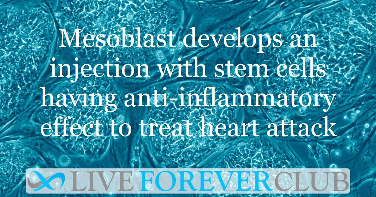Mesoblast develops an injection with stem cells having anti-inflammatory effect to treat heart attack