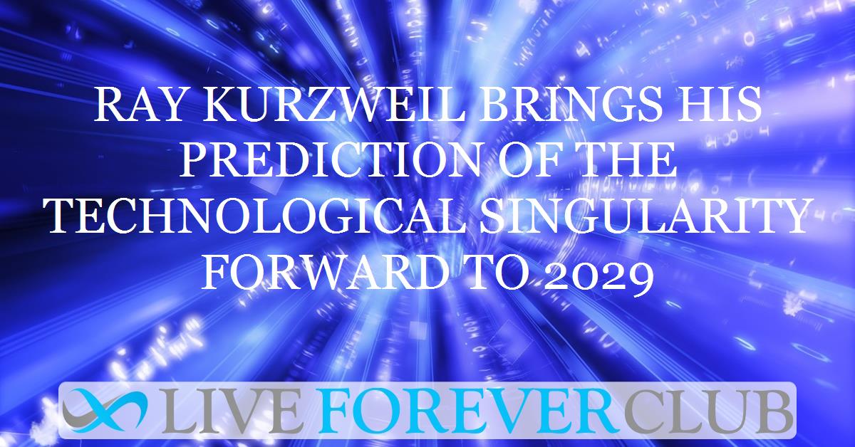 Ray Kurzweil brings his prediction of the technological singularity forward to 2029