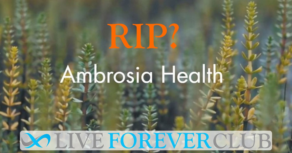 Ambrosia ceases young blood plasma treatment