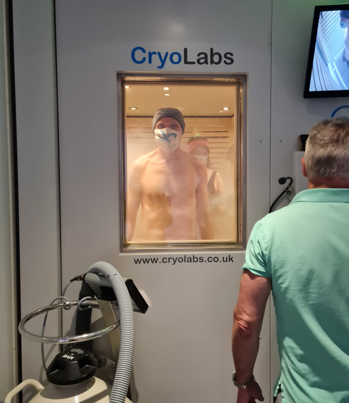inside a cryotherapy chamber